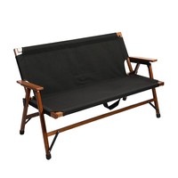 Chaise double Kermit en bois massif BSCI, banc portable d'extérieur et ottoman, pliable pour le camping et les parcs