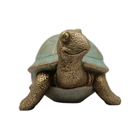 Statue de tortue en résine patinée effet bronze, figurine de tortue, technique de moulage, coquille verdigris, décoration de jardin chinoise B2B