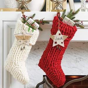 <span class=keywords><strong>Partybus</strong></span>-adornos navideños de madera, arpillera rústica de granja, adornos de árbol de Navidad con hilos - Product Image 5