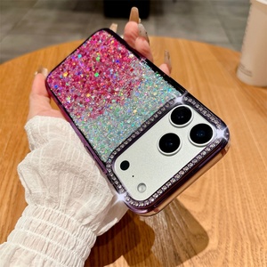 เคสโทรศัพท์กันกระแทกแบบนิ่ม ขอบกล้องประดับเพชรหรูหรา ผลิตจาก TPU พร้อมกลิตเตอร์ด้านหลัง สำหรับ iPhone 11 และ 17 - Product Image 4