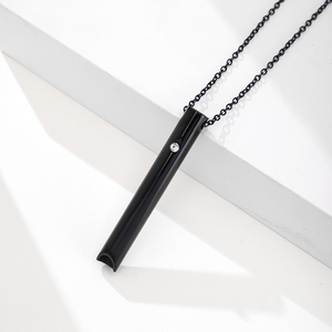 Hot Selling Men's Diamond-Studded Stainless Steel Silver/Gold Plated Hip Hop Meditation Whistle <b>Necklace</b> Pendant Breath - Product Image 4