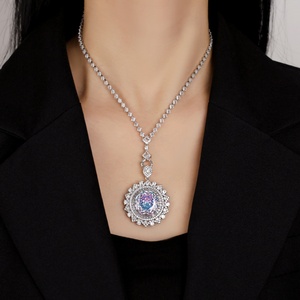 Collar con Colgante de Girasol de Cobre Ecológico con Circonita Cúbica Rosa en Forma de Fruta del Dragón para Uso Diario Femenino - Joyería de Moda - Product Image 6