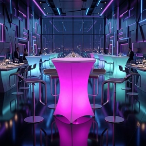 Tavolo da Banchetto Pieghevole LED Personalizzato, Tavolo Luminoso per Cocktail in Polietilene ad Alta Densità - Product Image 2