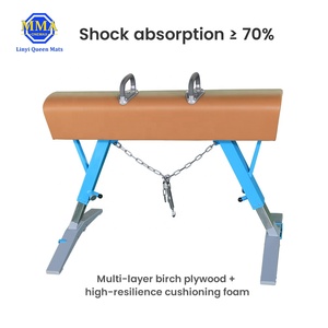 LYQUEEN Cheval <span class=keywords><strong>de</strong></span> gymnastique à hauteur réglable 105-130 cm, certifié CE, 160x35 cm, pour l'entraînement scolaire et en club - Product Image 4