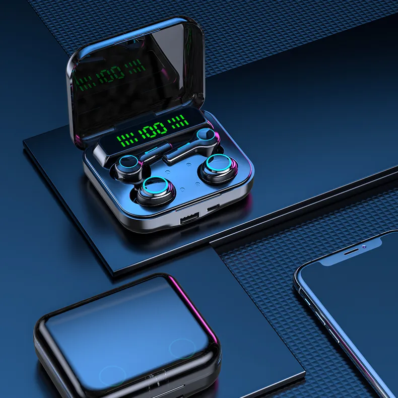 Prezzo all'ingrosso M21 TWS auricolari 4 in 1 auricolari BT V5.2 cuffie Wireless HIFI Sound quality Smart Fingerprint touch headphone