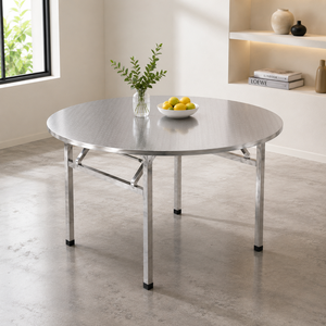 Stainless Steel Modern <strong>Extendable</strong> Foldable Dining Room Furniture <strong>Table</strong> Bold <strong>Legs</strong> Design for Hotel Apartment Use No Assembly - Product Image 1