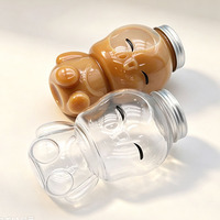 Bouteille en plastique PET de qualité alimentaire en forme de poussin, pot à boisson mignon style animal pour jus et bubble tea