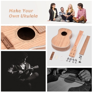 26 inch Ukulele DIY Kit Tenor Ukelele 4 Chuỗi Hawaii Guitar DIY Set Zebra gỗ Bảng điều khiển Rosewood Fingerboard - Product Image 4