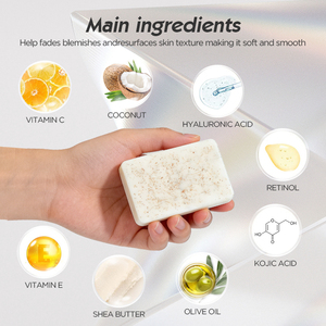 Savon artisanal 100g à l'huile essentielle <span class=keywords><strong>de</strong></span> noix <span class=keywords><strong>de</strong></span> coco, curcuma, citron, algues marines et lavande pour le <span class=keywords><strong>bain</strong></span> et le lavage des mains - Product Image 3