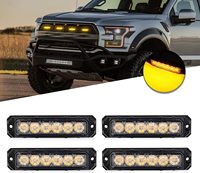 6-LED 6W 17-Mode Clignotant Mini Side Marker Light ambre couleur Flush Mount Design Led Stroboscope Lumières pour Camions Voitures Véhicules