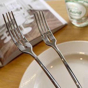 Stainless Steel Fruit Fork Round Perforated Design Party Dessert Serving Utensil - Product Image 2