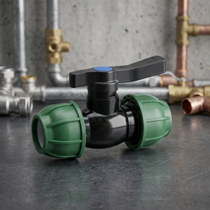 Robinet à bille de compression pour tuyau d'irrigation, en plastique, avec levier de fermeture d'eau, joint en PTFE, commande manuelle, personnalisable OEM, 1/2 pouce - Product Image 2