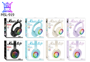Cuffie da Gaming alla Moda 2025 con Illuminazione RGB LED, Chipset JL, Slot per Scheda SD, Auricolari TWS Senza Cancellazione del Rumore per Bambini, Bluetooth 5.3 - Product Image 3