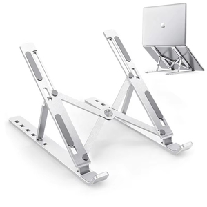Dudukan Laptop aluminium portabel tinggi, dudukan komputer Tablet kantor rumah dengan desain dapat dilipat - Product Image 1