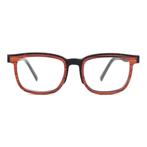 Layered wood veneer eco-friendly handmade luxury optical eyeglasses frames