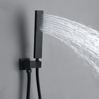 Ensemble de douche de salle de bain de luxe système de robinet de douche à effet pluie numérique ensemble de douche thermostatique en laiton noir mat