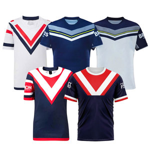 Conjunto de Camisetas de Rugby Personalizadas con Diseño Sublimado en Poliéster del Equipo Australiano NRL <span class=keywords><strong>Penrith</strong></span> Panthers para Entrenamiento 2024 - Product Image 1