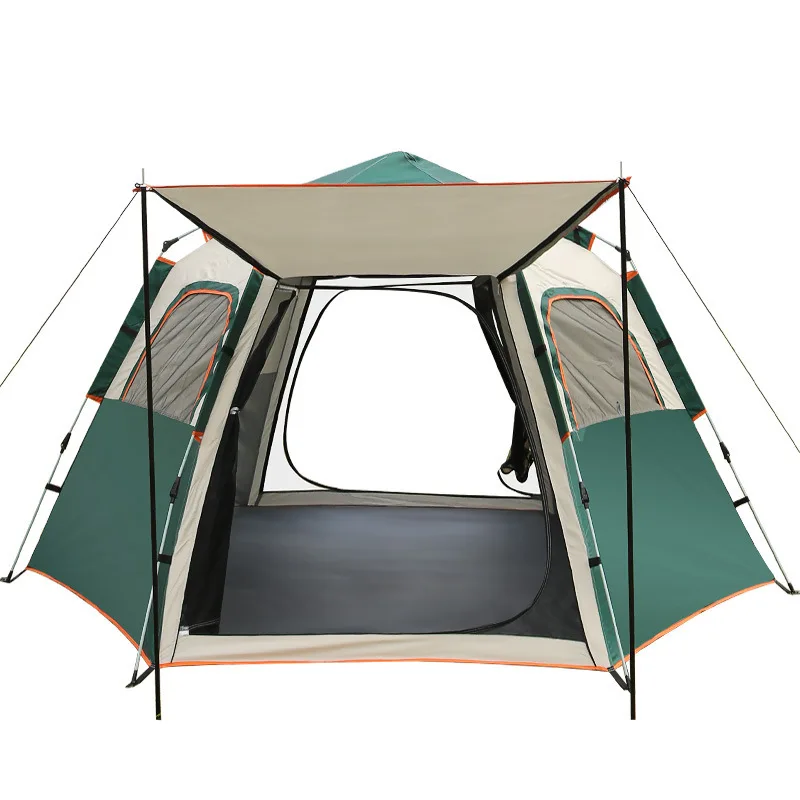 2024 Hot Sale 190T Polyester Portable Waterproof Sunscreen Automatic Pop Up Outdoor Camping Tent for family