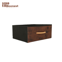 Boîte de rangement en tissu à prix raisonnable, avec poignée en bois, pour le rangement des articles divers dans le salon
