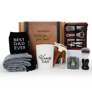 BespritGift Cesto Regalo Pratico per Papà, Set 7-in-1 per la Cura Personale Maschile e Articoli Essenziali Quotidiani, per la Festa del Papà, Compleanno, Natale - Product Image 1