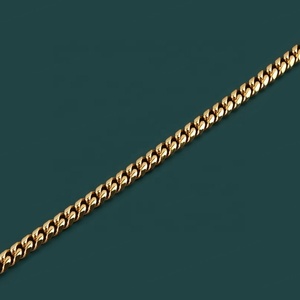 Pulseras de Cadena Cubana Miami de Acero Inoxidable con Baño de Oro PVD de 18K, Estilo Hip Hop, con Cierre de Botón y Circonitas Iced Out - Product Image 3