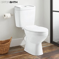 ORTONBATHS-Inodoro moderno de cerámica de dos piezas con doble descarga, asiento UF, cuenco alargado, combo de 2 piezas, modelo económico