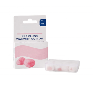 Bouchons <span class=keywords><strong>d</strong></span>'oreilles en coton ciré pour dormir Réduction du bruit Bouchons <span class=keywords><strong>d</strong></span>'oreilles réutilisables moulables avec étui de voyage Protection auditive pour la natation - Product Image 1