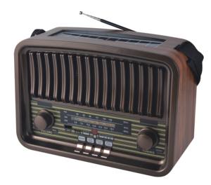 Radio rétro en bois avec télécommande, basses puissantes, FM AM SW, <span class=keywords><strong>Victrola</strong></span>, radio solaire rétro - Product Image 2