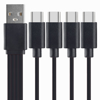 Kabel Splitter USB-A ke USB-C 20CM yang Tahan Lama - 4-in-1 Pengisian Cepat 5A untuk Komputer, Ponsel & Perangkat CE & ROHS