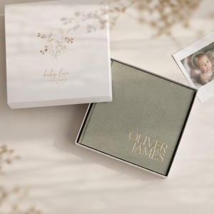 Diario de Bebé con Cubierta de Lino Personalizada, con Caja de Regalo, Tapa Dura, Libro de Recuerdos <span class=keywords><strong>para</strong></span> Bebé, Álbum de Recuerdos con Lámina Dorada <span class=keywords><strong>para</strong></span> Regalos de Recién <span class=keywords><strong>Nacido</strong></span> - Product Image 2