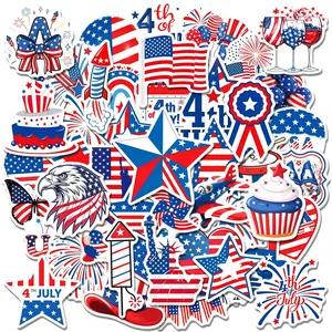 50Pcs Independence Day Flag Faith Sticker <b>Decals</b> Luggage Travel Backpack Skateboard Phone <b>Laptop</b> USA Election Sticker - Product Image 1