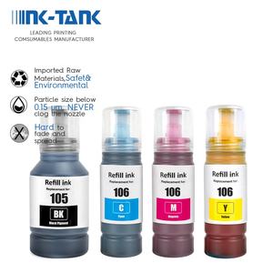 INK-TANK 105 106 Encre de recharge de bouteille à base d'eau en vrac de couleur Compatible de qualité supérieure pour imprimante <span class=keywords><strong>ET</strong></span>-<span class=keywords><strong>7750</strong></span> <span class=keywords><strong>ET</strong></span>-7700 <span class=keywords><strong>Epson</strong></span> <span class=keywords><strong>EcoTank</strong></span> - Product Image 3