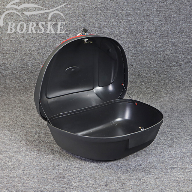 Top Case Moto 48L Noir Mat Dim lumière rouge Touring Bagage Coffer evec Dossier Fermeture