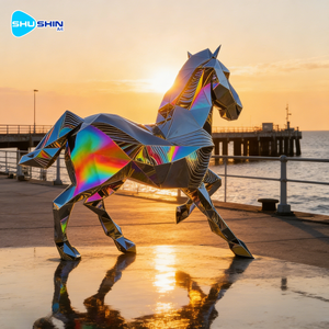 Polierte Edelstahl-Abstrakte Kunstskulptur Tauchender Mann Hockendes Seitenmodell Maßgefertigt für Außen-Schwimmbäder Modern Luxuriös - Product Image 6