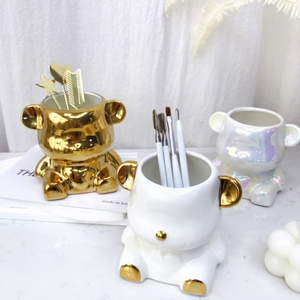 Portapenne Nail Art Violent Bear, Pennello per Polvere, Striscia Abrasiva, Scatola Professionale per Fototerapia, Espositore per Oggetti di Scena Fotografici, Decorazione - Product Image 1