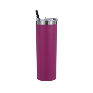 Gobelet isotherme Skinny 20oz à double paroi en acier inoxydable avec couvercles, couleur et motif personnalisés - Product Image 6