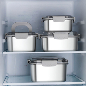 冷凍庫で安全なステンレス鋼のスナックサラダランチお弁当箱サンドイッチ食品ミール収納容器蓋付き - Product Image 3