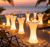 Nouvelle table et chaise de cocktail LED à 16 couleurs changeantes, mobilier de fête rechargeable, mobilier d'extérieur lumineux pour les événements de mariage