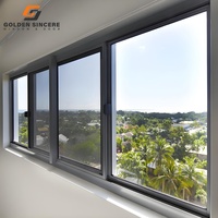GS Color negro Ventanas europeas Perfil Aluminio Doble acristalamiento Deslizante Estilo abierto Ventanas en China