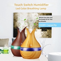 Nouvel humidificateur en plastique de style vase, diffuseur d'arômes 300 ml, utilisation domestique, chambre à coucher, bureau, USB, silencieux, faible consommation, lumières LED colorées