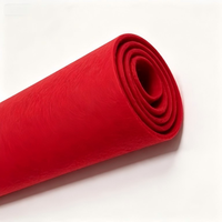 Rouleau de tissu non tissé en viscose/polyester aiguilleté, coloré, à bords coupés à chaud, personnalisé, 260 GSM, poids moyen, résistant à la déchirure, effet effiloché