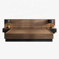 Lit Tatami Moderne et Simple avec Fonction de Rangement, Lit Nordique en MDF E1, Tailles 1.5/1.8m, Lit Double King/Queen Size, Ensemble de Meubles de Chambre