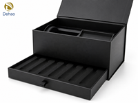 Boîte cadeau rigide noire personnalisée avec fermeture magnétique pour coffrets cadeaux haut de gamme, bijoux, cosmétiques, parfums