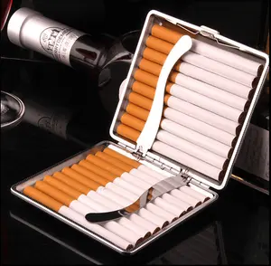 Kotak rokok logam baru klip wadah rokok kustom wadah rokok kulit