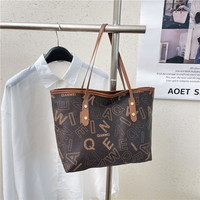 Sac fourre-tout tendance en PU de style coréen pour femme avec imprimé lettres, sac à bandoulière pour l'été, élégant, grande capacité, sac à main pour usage quotidien