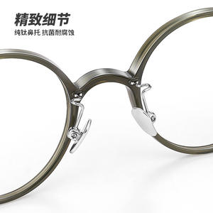 Danyang – monture de lunettes ronde en titane pur, monture complète légère pour femmes, visage petit, lentille en plastique noir, 9202 - Product Image 1