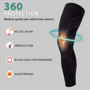 Genouillère de compression intégrale pour la jambe, avec logo personnalisé, pour la course, le basketball, le soulagement de la douleur et la récupération musculaire - Product Image 4
