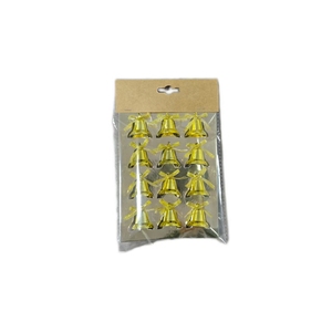 Eden - 12 Adornos Navideños Redondos de Plástico Hechos a Mano con Estampado de 1 Color, Campanas de Navidad, Lazos - Dorado/Plateado/Rojo, Decoración Colgante para Árbol de Navidad - Product Image 4