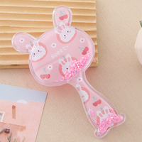 Vente directe d'usine, mini brosse à cheveux mignonne en forme de lapin, brosse à cheveux scintillante portable pour filles, facile à transporter pour les voyages