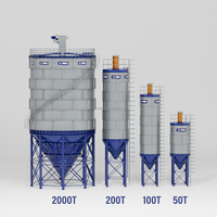 Silo di cemento portatile hengyue 50ton 100ton 200ton 500ton Silo imbullonato in cemento verticale di alta qualità